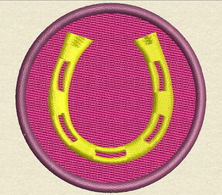 Horseshoe Embroidery Design Instant Download