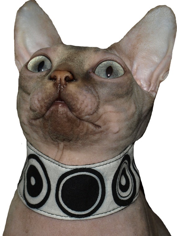 Cat Collar Sphynx Cat Collar Black And White by HairlessWear