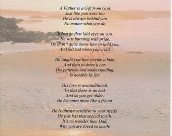 Five Stanza What Is A Father Poem shown on