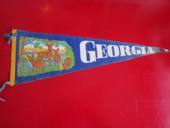 State Of Georgia Vintage Souvenir Pennant By PlayfullyVintage