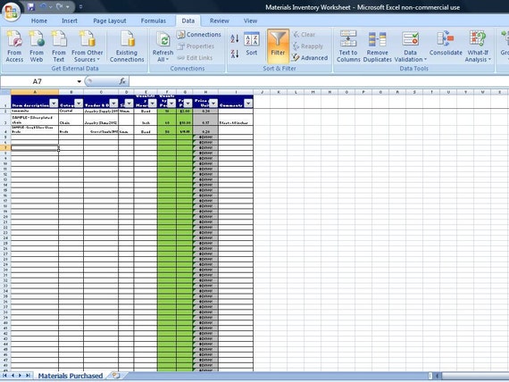 Simple Inventory Worksheet Vendor Price By TimeSavingTemplates