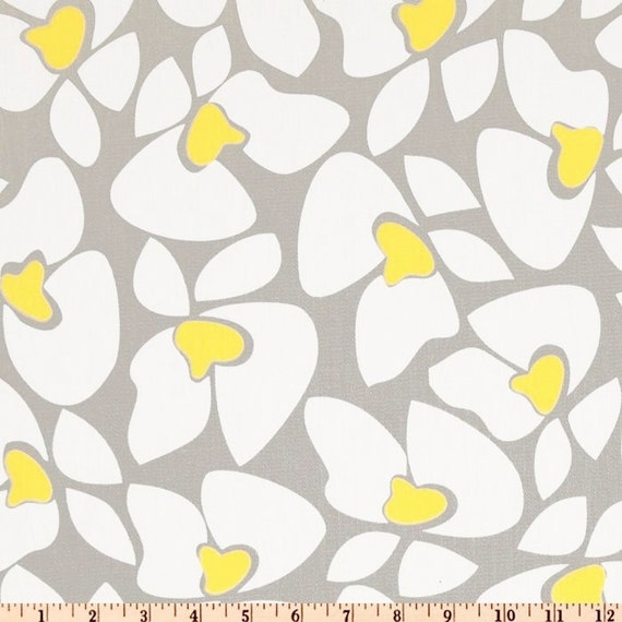 Grey Yellow Fabric by the YARD Home Decor upholstery curtain