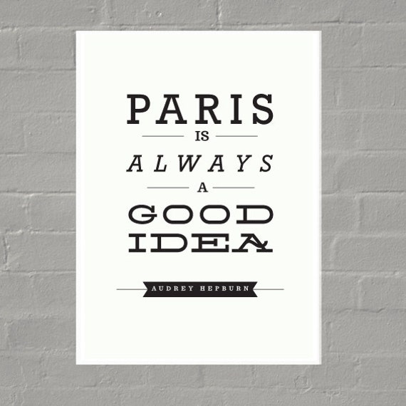 Paris Is Always A Good Idea Poster : Modern Illustration Retro Art Wall Decor Print 8 X 10