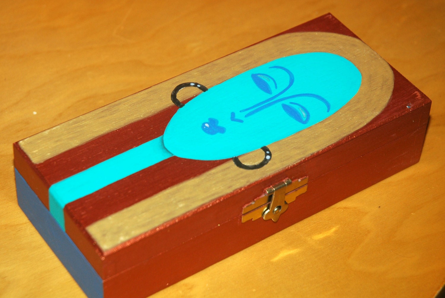 art painted wooden box by PamThayerArt on Etsy