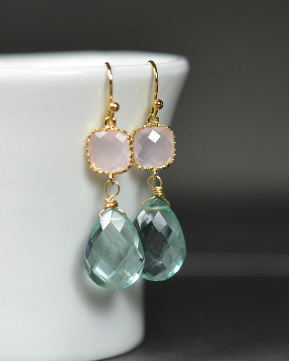 Items similar to Light mint,Mint Green Earrings,Mint Bridesmaid