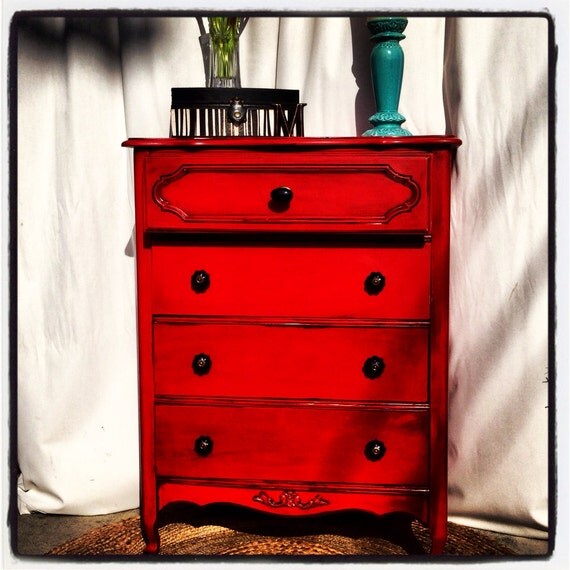 Deep Red Dresser