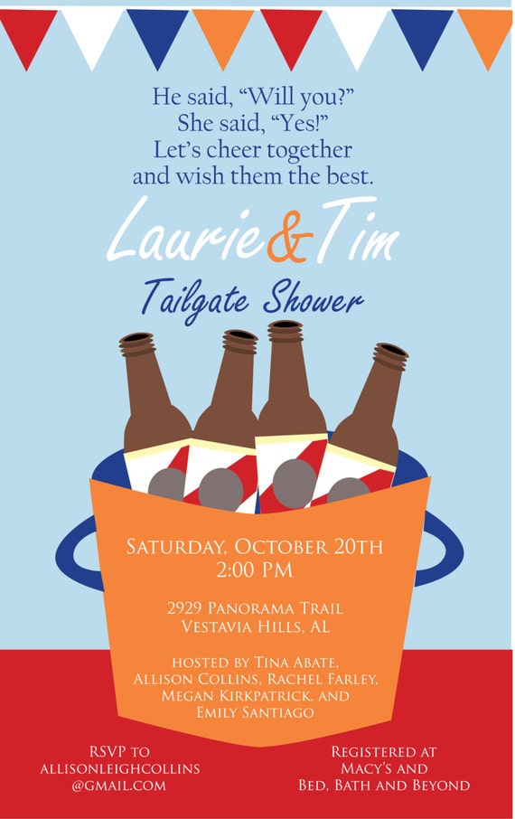 Items similar to Tailgate Couples Shower Invitation on Etsy