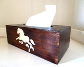 Horse tissue cover box - Brown Oak