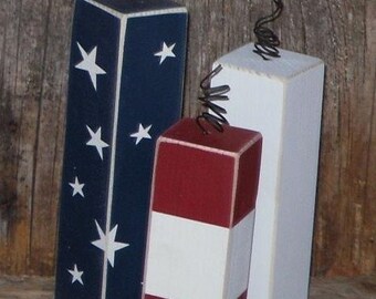 4th of july blocks mini wood fireworks patriotic americana decor freedom decor - Americana Home Decor 4th of july blocks mini wood fireworks patriotic americana decor freedom decor - Americana Home Decor