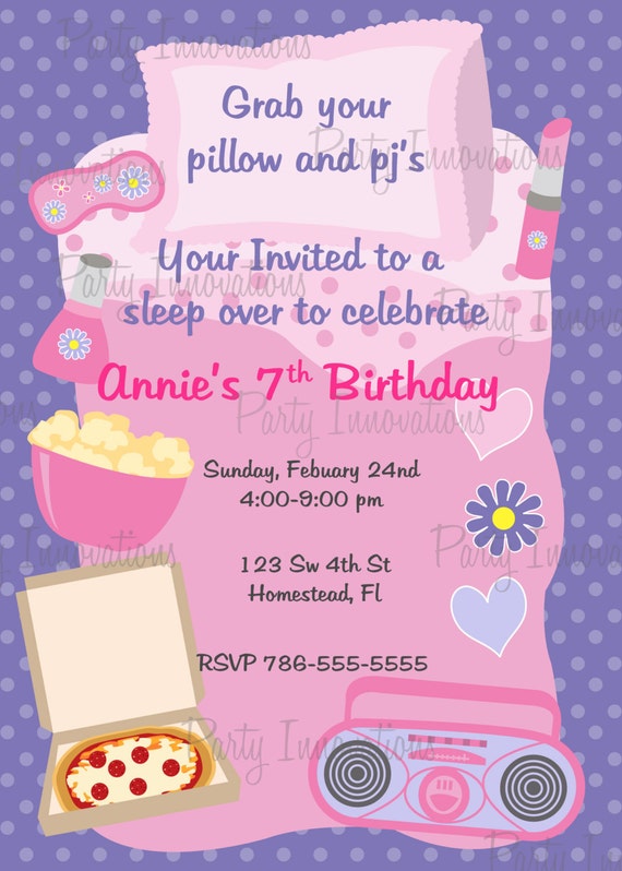 Pajama Party Blank Invitations 10