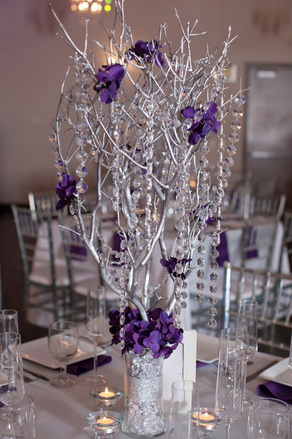 Crystal Manzanita Silver Branch Tree Centerpieces