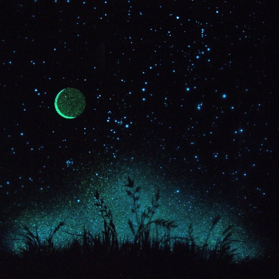 Glow in the Dark Poster A Midsummer's Starry Night Constellation Star ...