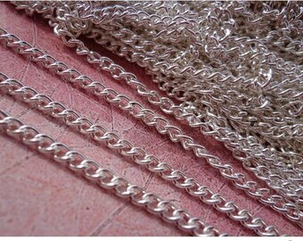 Sale-- 20 pcs 18 inch 3x4mm silver necklace chain with lobster clasp