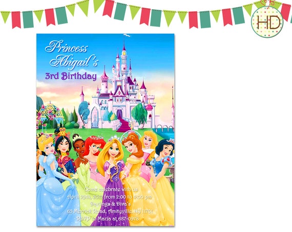 Disney Castle Birthday Invitations 5