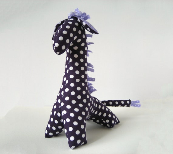 Items similar to Purple polka dot plushie giraffe - Stuffed giraffe ...