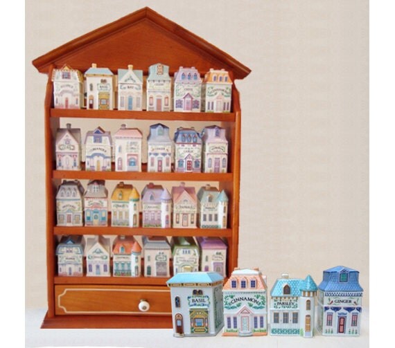 Lenox Spice Village spice jars and rack