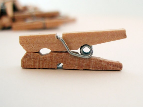 25 Mini Clothespins - all natural wood Il_570xn