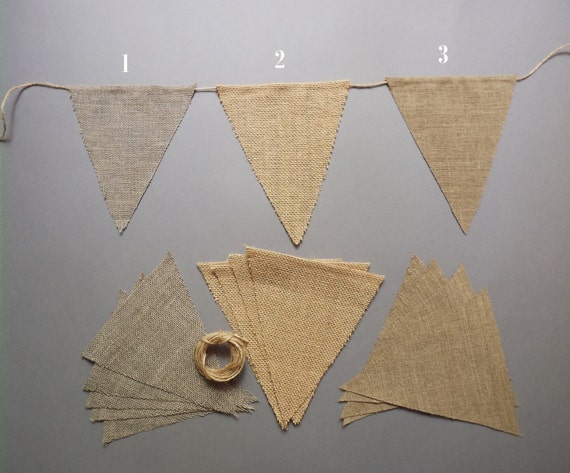 DIY blank triangle burlap flag banner bunting set of by MagicWeDo