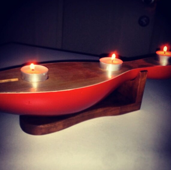 Unique Candle Set Made from Reclaimed Bowling Pin