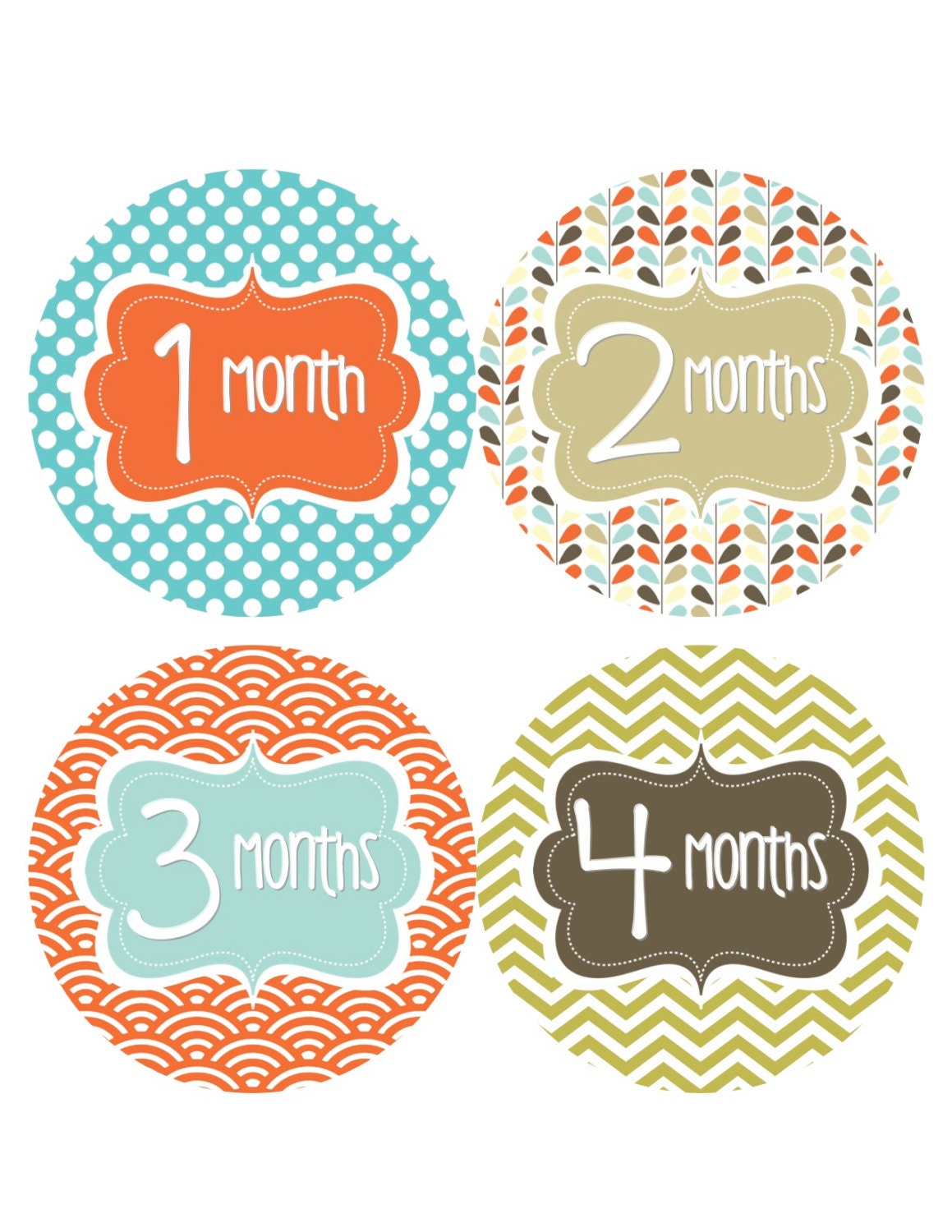 Monthly Baby Stickers Baby Month Milestone Stickers Boy Blue