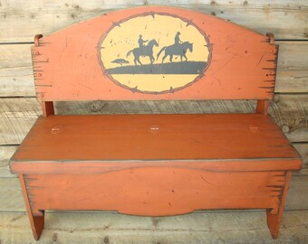 Trunk Bench, Storage Bench, Western Bench, Solid Pine Wood Trunk Bench, Bench Seat Trunk