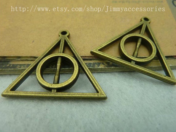 10pcs 32 x 32 mm  bronze Harry Potter the Deathly Hallows Charms pendant