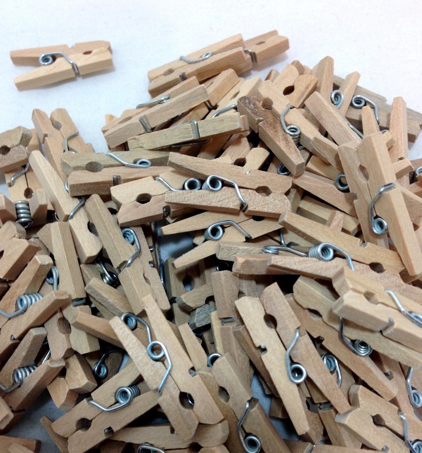 100 mini clothes pins 1 inch great for rustic gift wrapping or