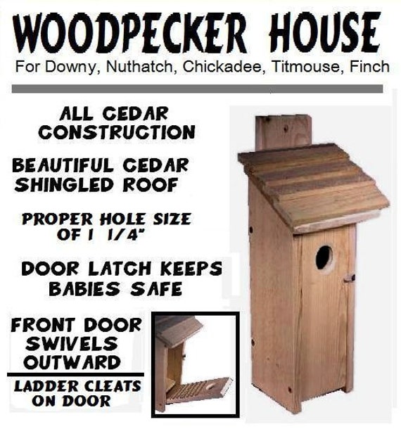 Ark Cedar Downy Woodpecker House Shelter Box also