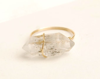 natural crystal ring crystal quartz ring natural stone jewelry personalized ring wholesale