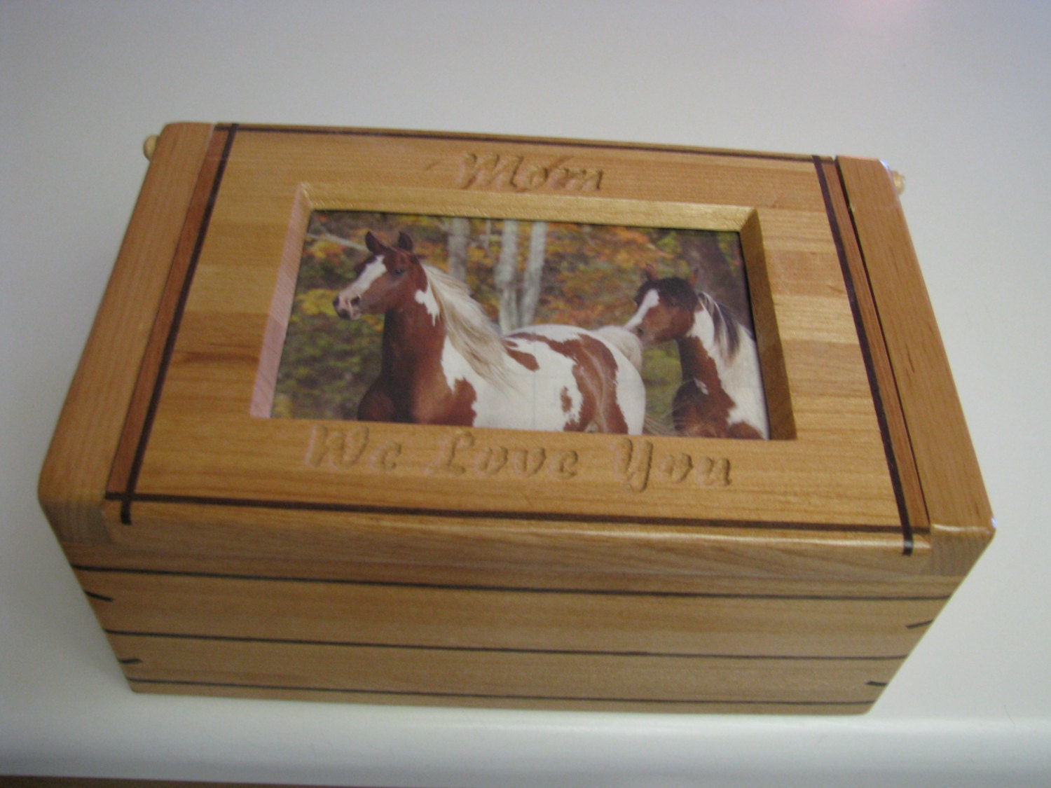 Mom's personalized wooden keepsake box with photo frame