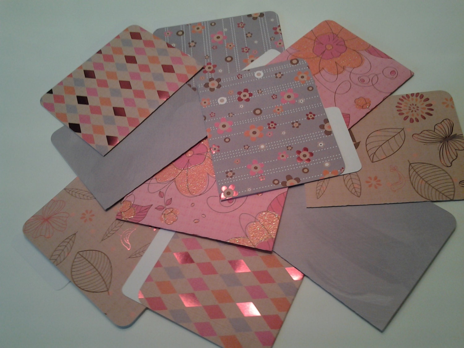 Set of 10 2 Tab Mini Cardstock File Folders Peachy