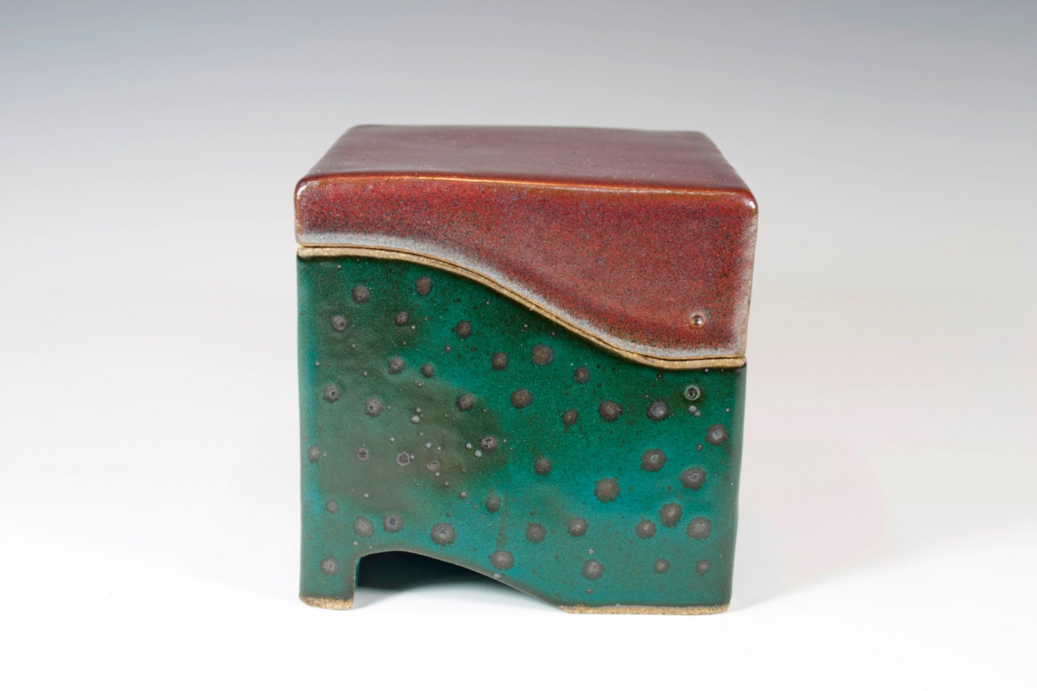 Ceramic box slab built stoneware handmade pottery