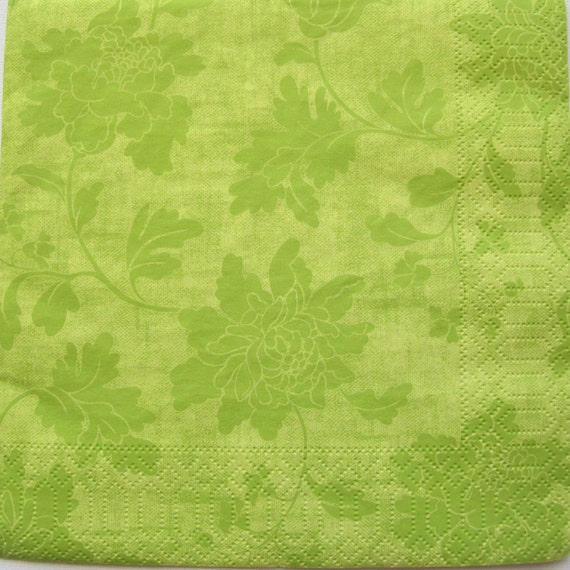 Floral pattern Light green Paper napkin for by NapkinsDeco on Etsy