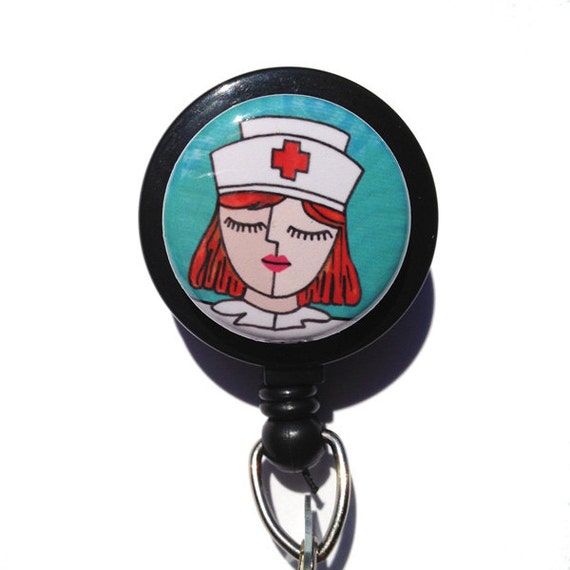 Items similar to Nurse Badge Holder Personalized ID badge reel