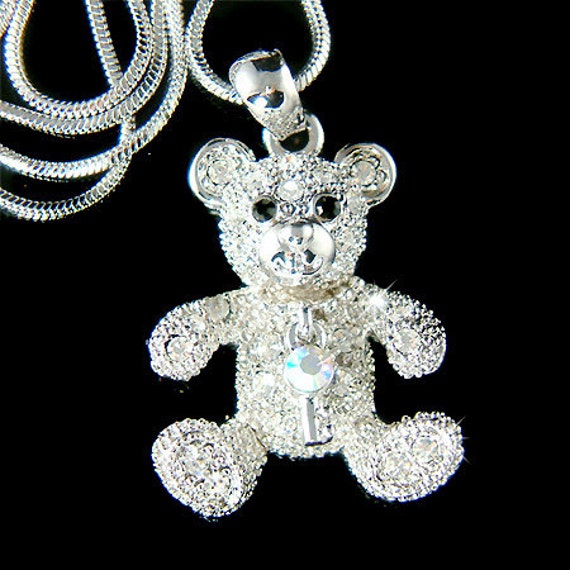 swarovski teddy pendant