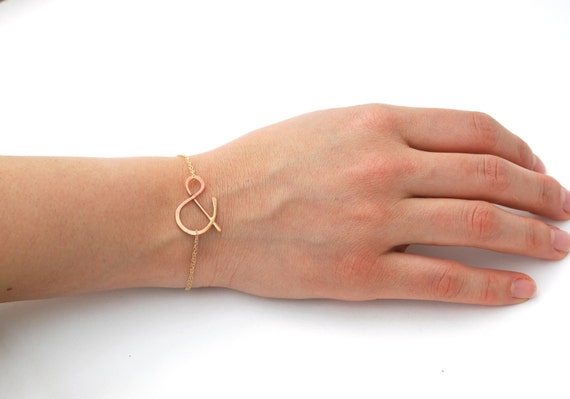 ampersand rose gold bracelet