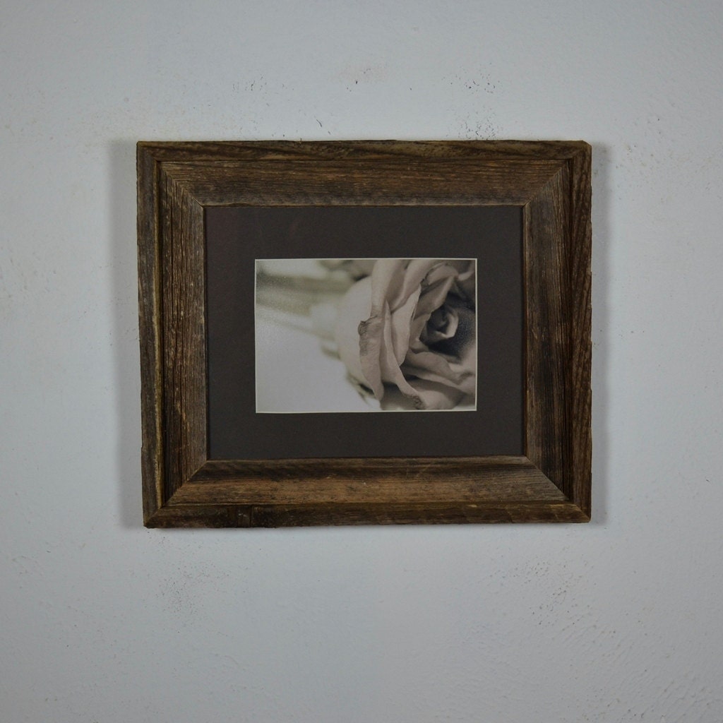 Fine art rose photo in rustic barnwood wall frame by barnwood4u