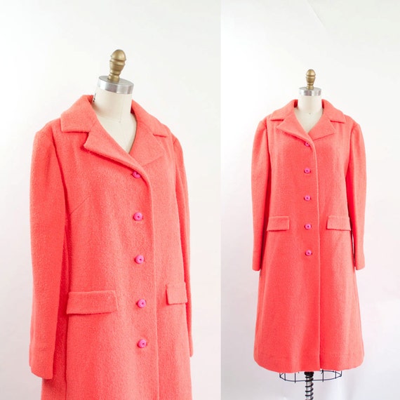 coral boucle coat
