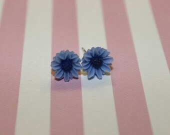 Blue & Navy Flower Earrings