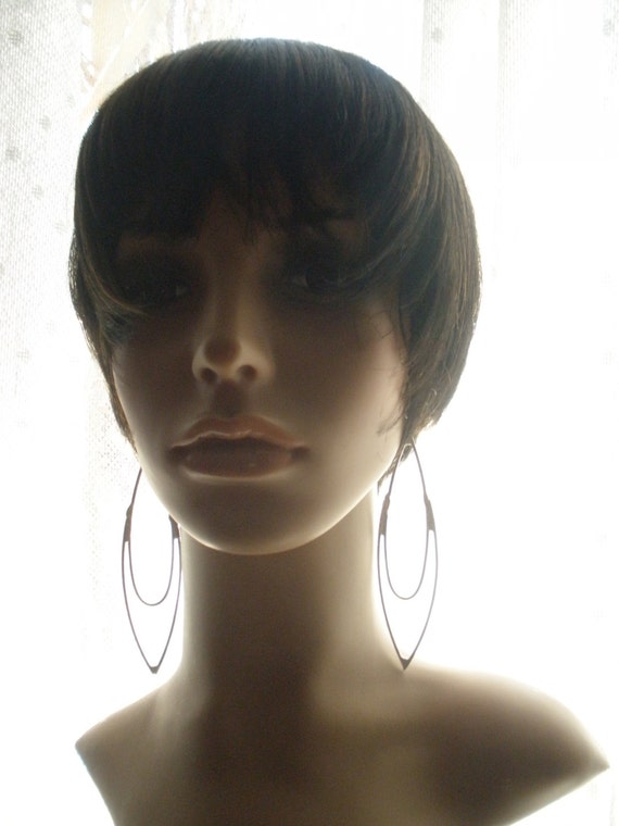 Unique Long Sculptured Handmade Polished Silver Color Wire Earrings, Metal Earring, Abstract Earrings, Fashion Earrings