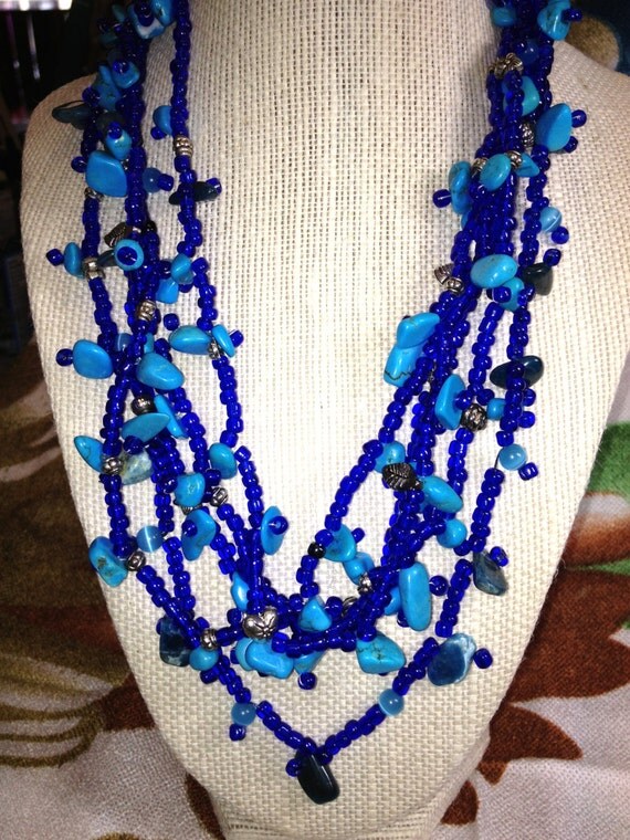 Chunky bold necklace Women jewelry necklace Multi strand