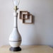 mid century table lamp atomic age design crackle glaze pottery lamp