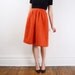 Orange Fuzzy Wool Skirt / 1960s Skirt -XS
