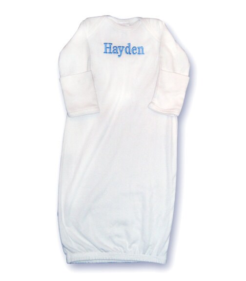 monogrammed-infant-sleeper-gown