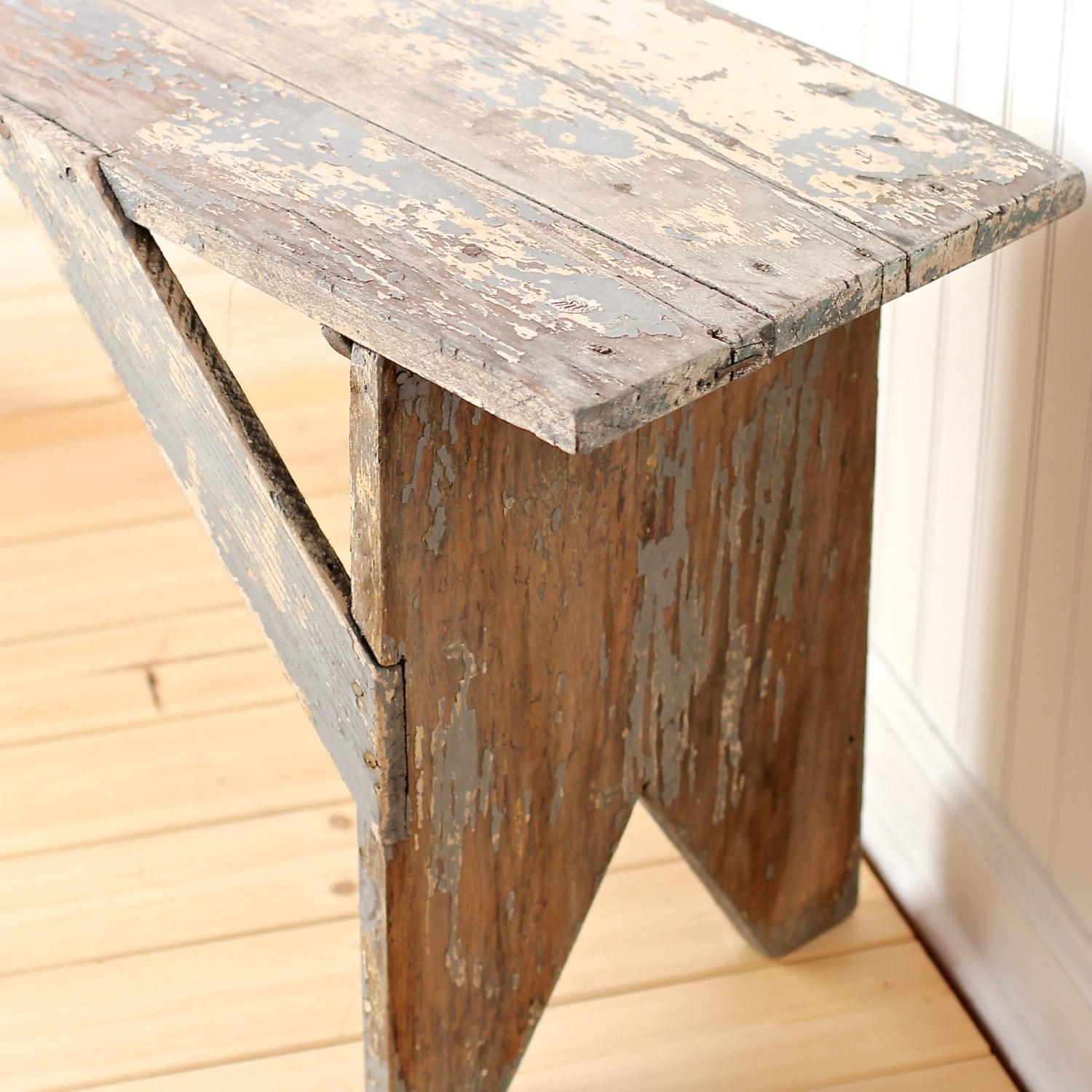 Rustic Vintage Antique Wood Farmhouse Bench or Coffee Table