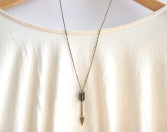 Chevron Arrow Necklace // Arrow Necklace // Long Boho Necklace // Long Layering Necklace // Katniss necklace