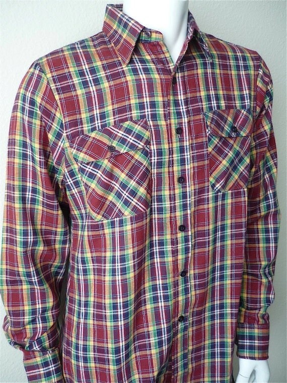 boys burgundy plaid shirt