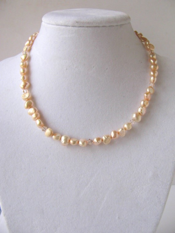 Freshwater Nugget Pearl Necklace You Pick From 4 Colors Free Shipping