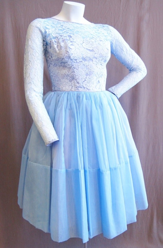 pale blue 50s dress