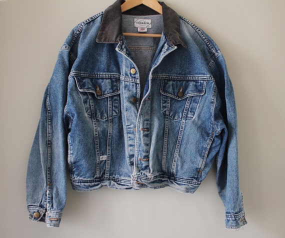 80s vintage Men's medium cropped Girbaud jean jacket by KFTvintage